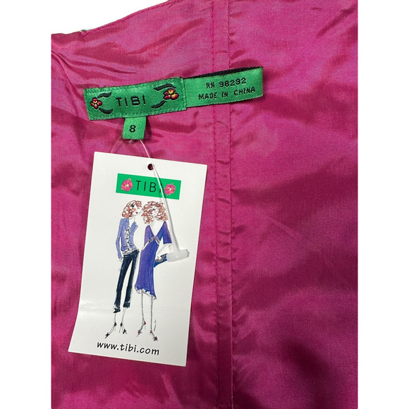 Tibi Bustier Crop Top Womens Size 8 Floral Zip Back Sweetheart Neck Strapless - Picture 4 of 8